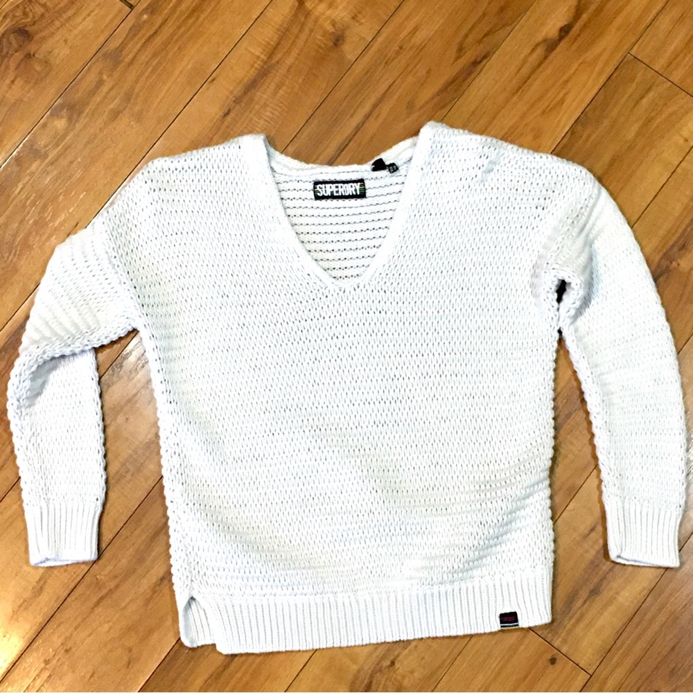 Superdry cable knit chunky white sweater beachy boho beach coastal grand…
